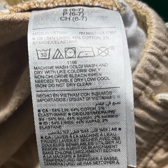 EUC! Old Navy Pull On Linen Blend Shorts Boys Small 6/7 Khaki Drawstring Waist - Picture 5 of 5